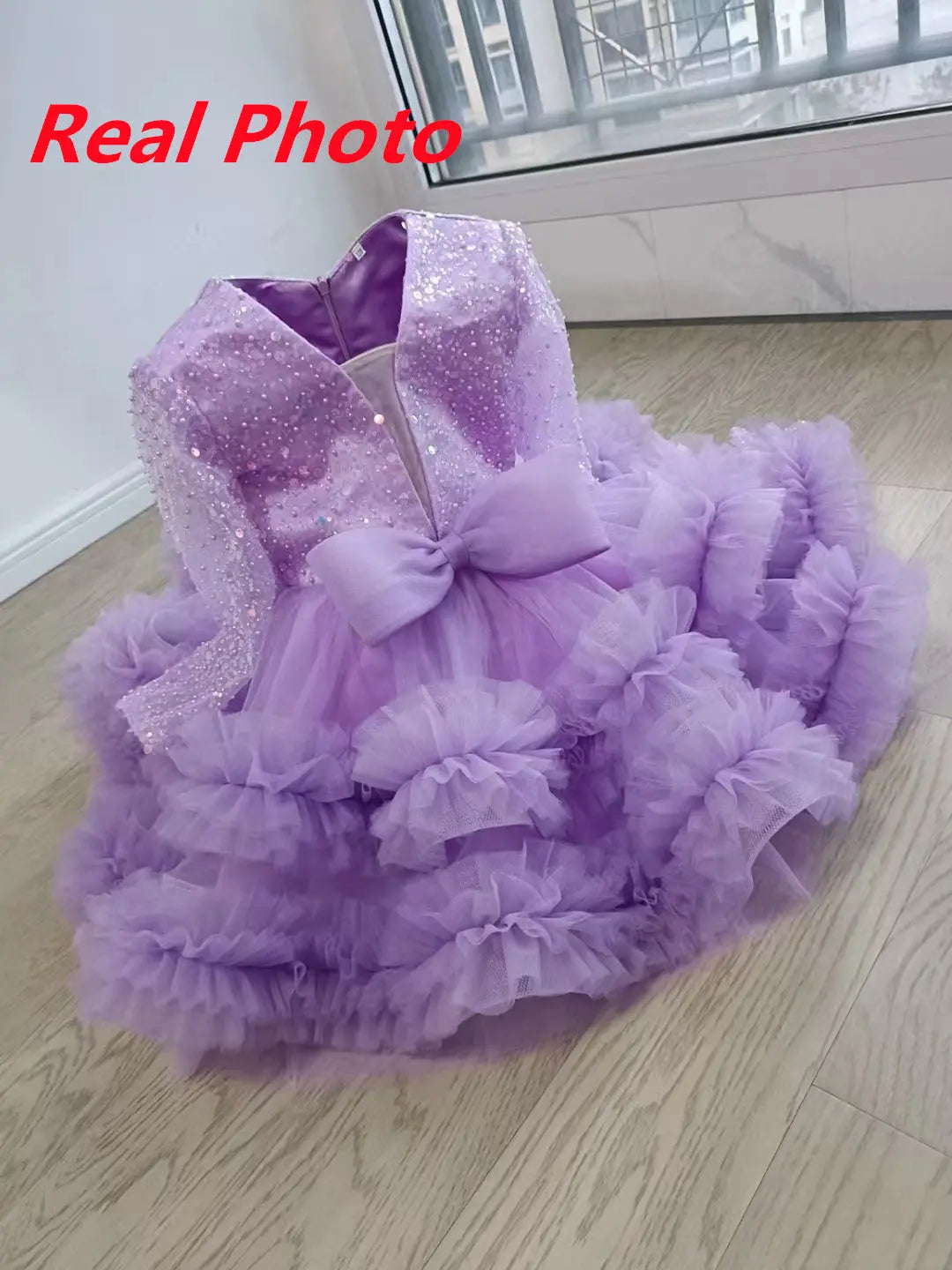 Lavender Tulle Dress, Birthday – detail shot
