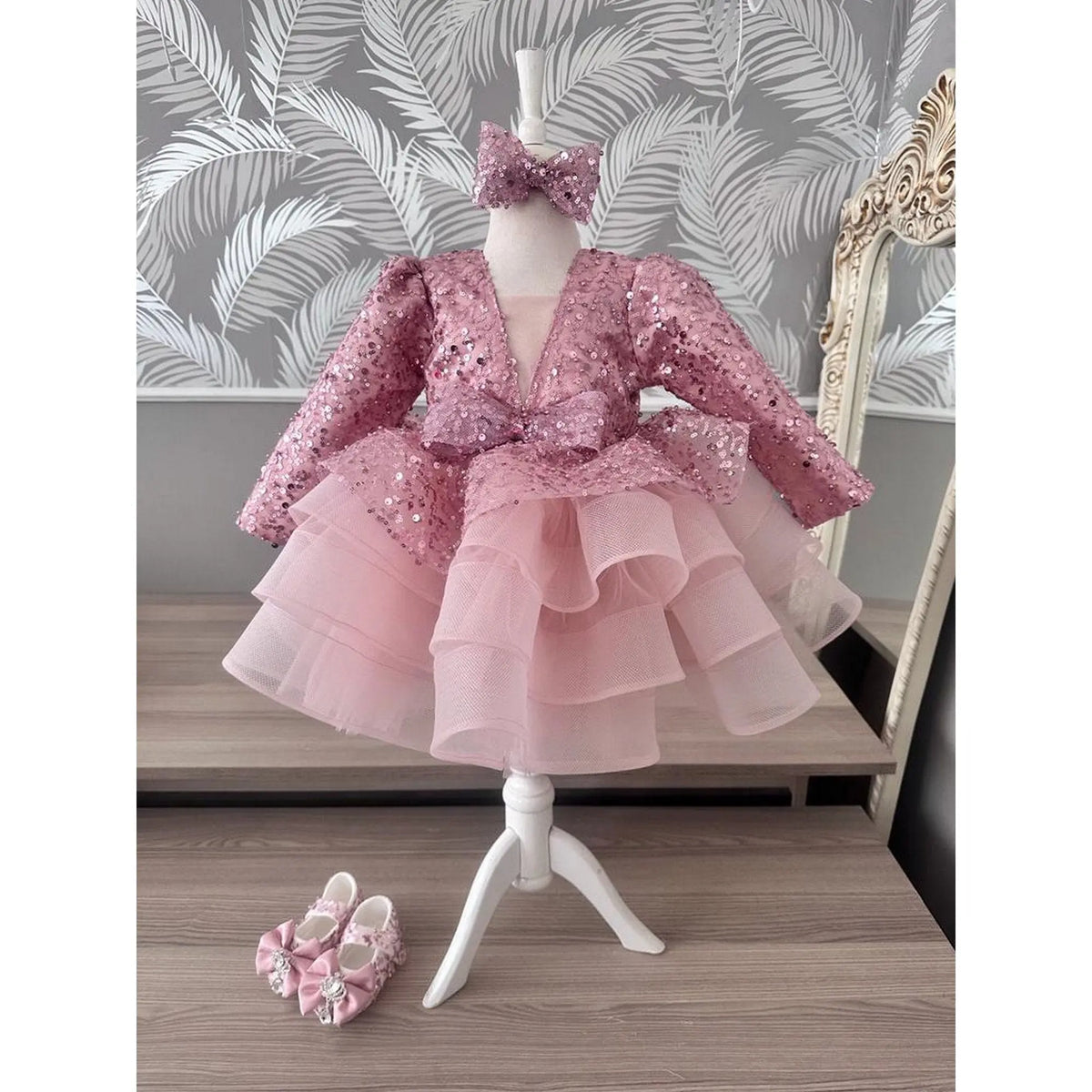 Luxury Flower Girl Dress Scoop Neck Puff Girls Party Dress – photo 11