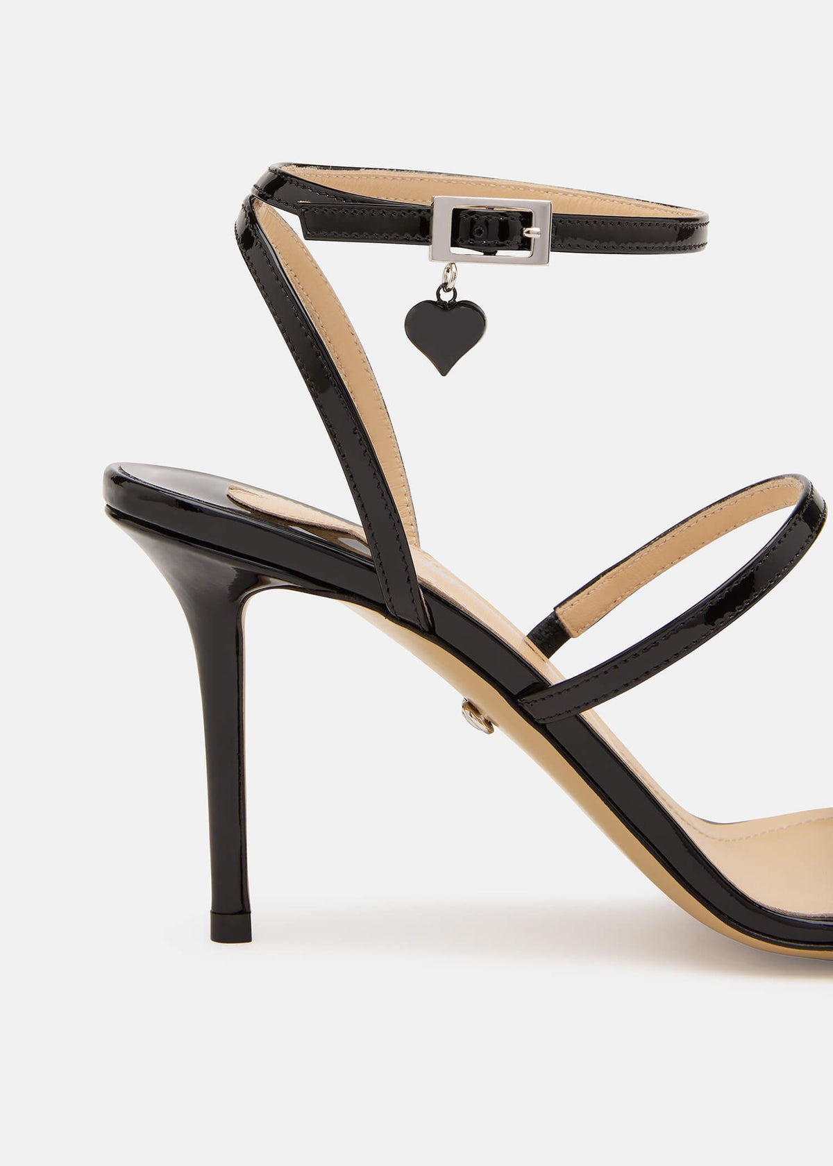 Lavinia Black White Black Sandals – rear view showing black, red, SimmiUnique