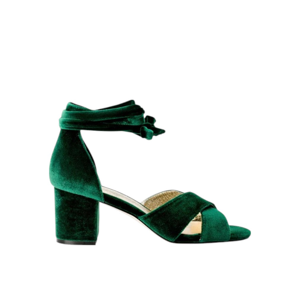 PASSION - EMERALD WEDDING SHOES LOW BLOCK HEEL - FINAL SALE