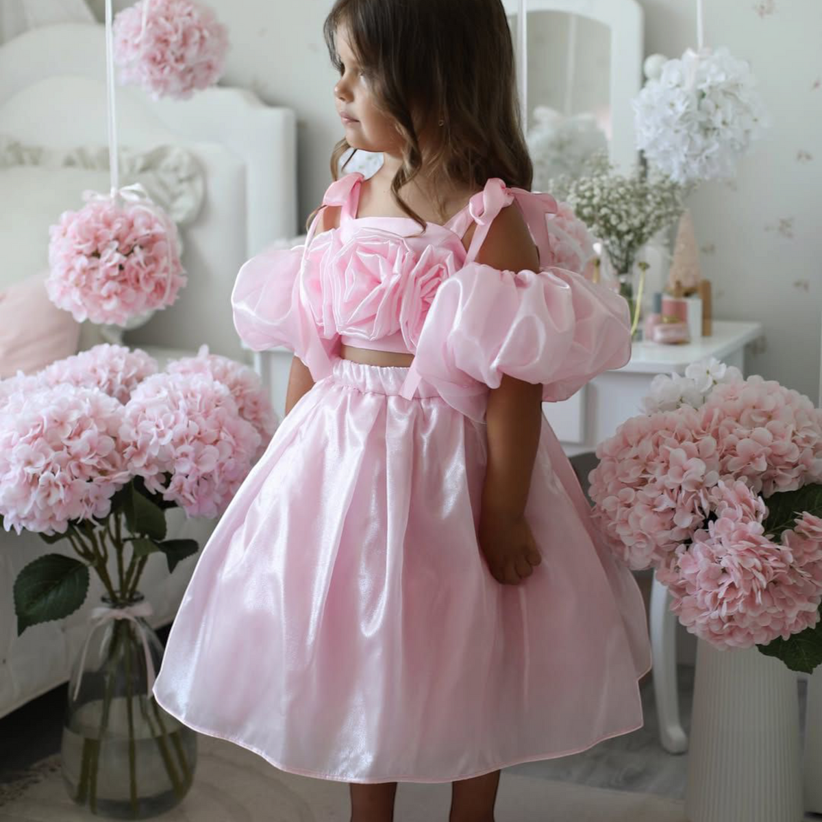 Girl Butterfly Pink Dress for birthdays