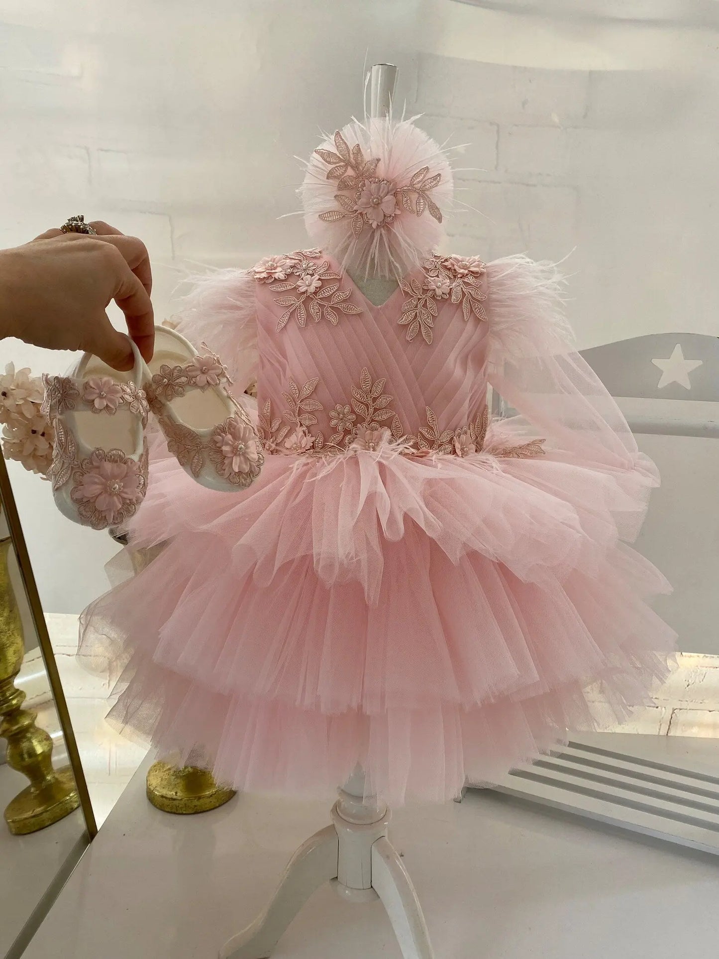 tulle baby girl dress for birthday parties, weddings, newborn photoshoots and special occasions