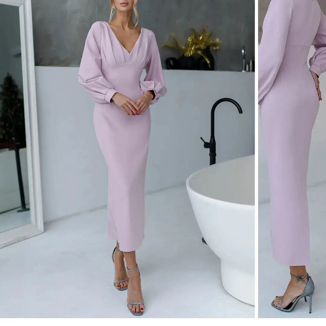 Rebecca pink satin occasion dress close-up