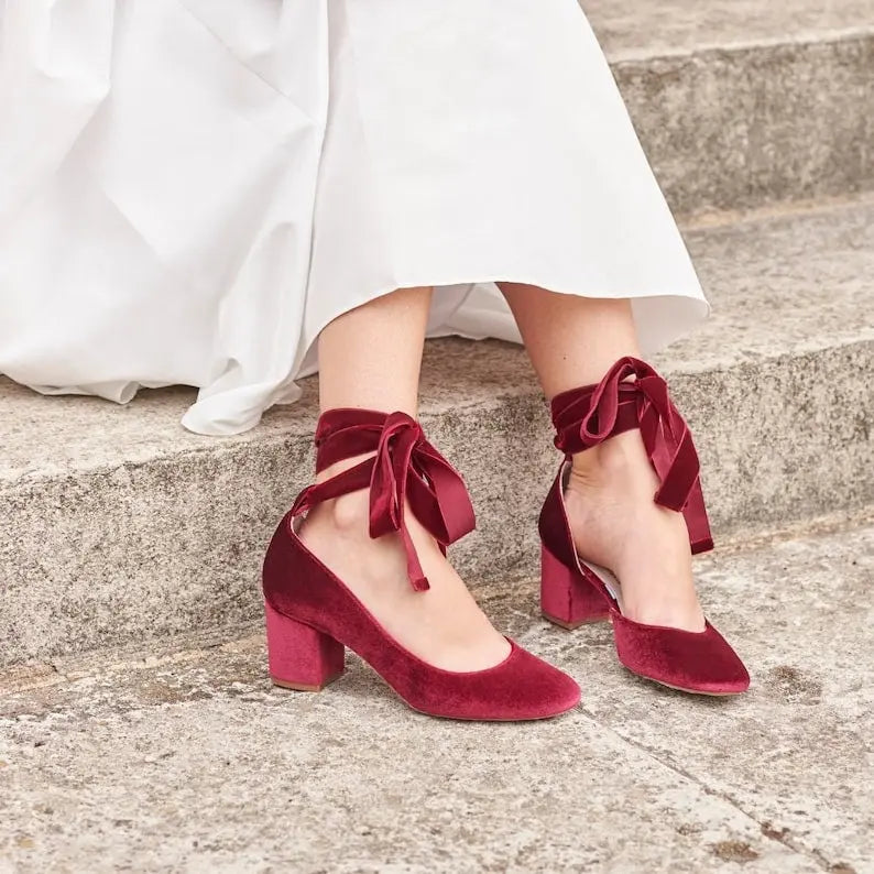 Red Velvet Shoes – detail shot