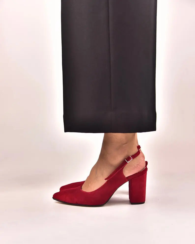 Red Bridal Shoes (Red) – close-up