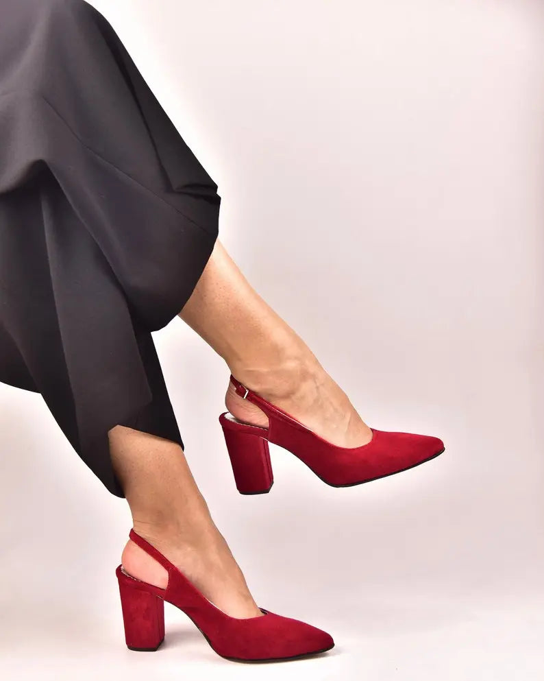 Red Bridal Shoes (Red) – side view