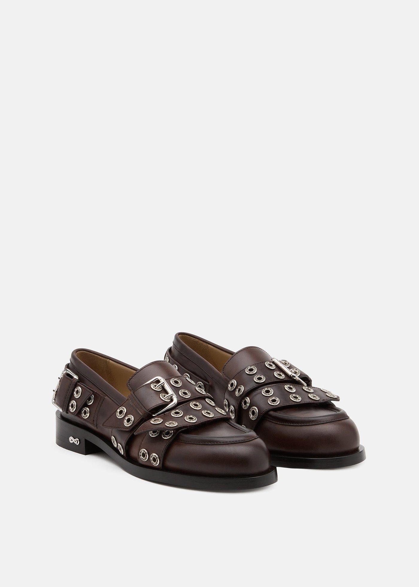 Bianca Brown Red Loafers – side profile showing red, SimmiUnique