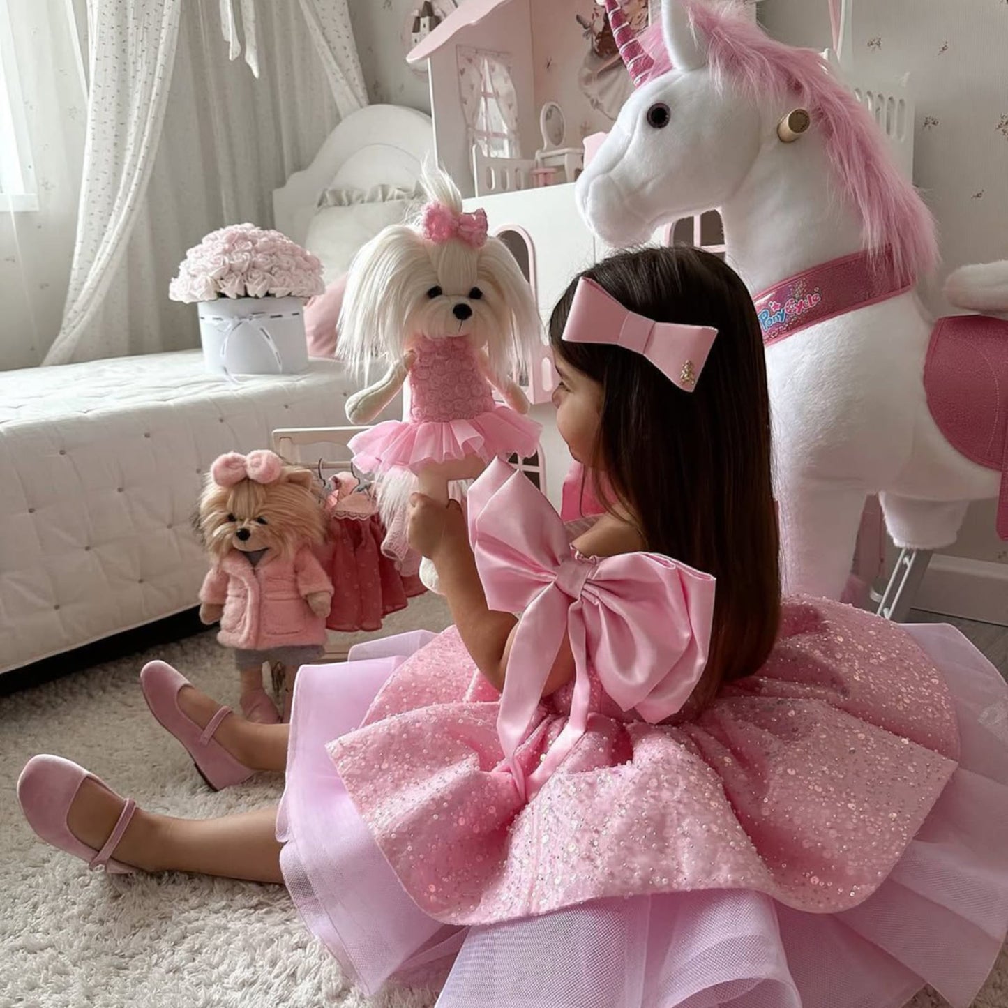 Holiday Christmas Valentines pink dress