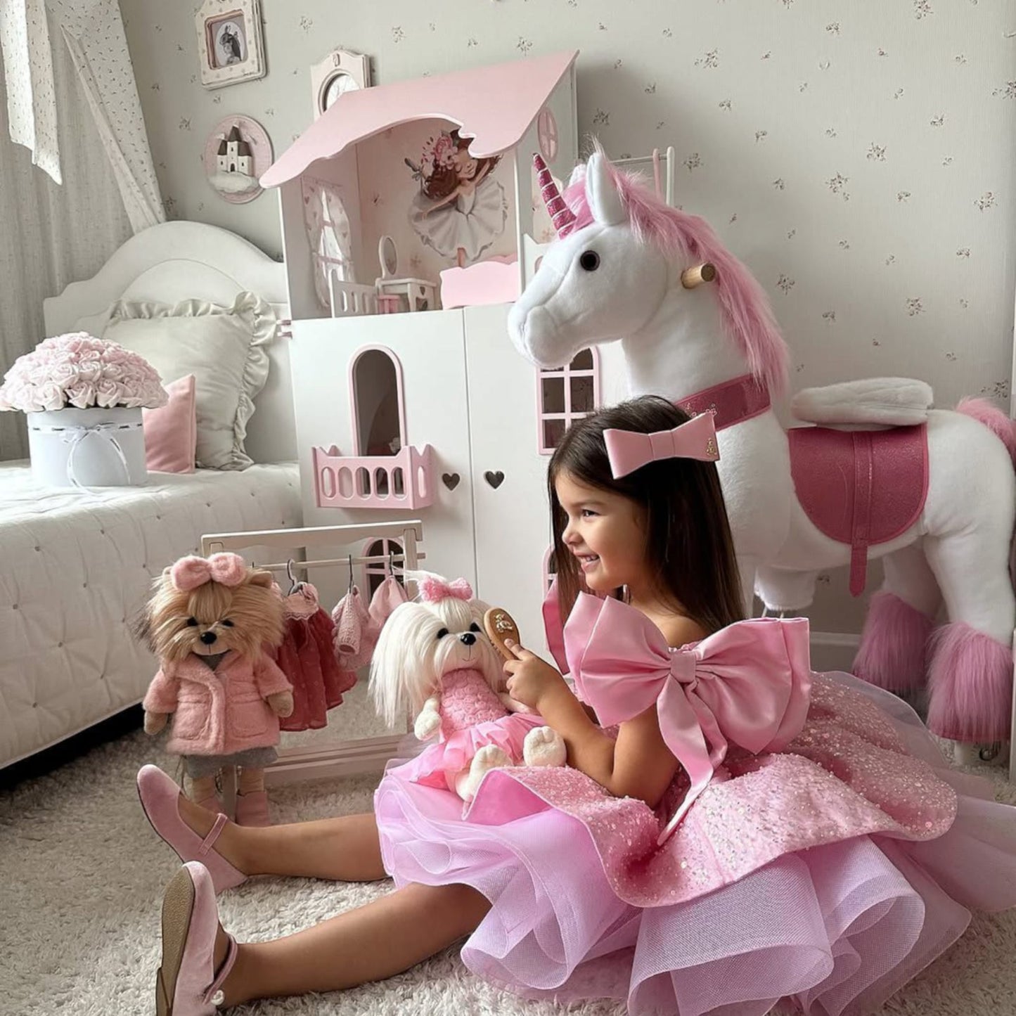 Holiday Christmas Valentines pink dress