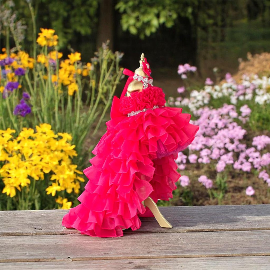 Princess Fuchsia Evening Dress – detail shot