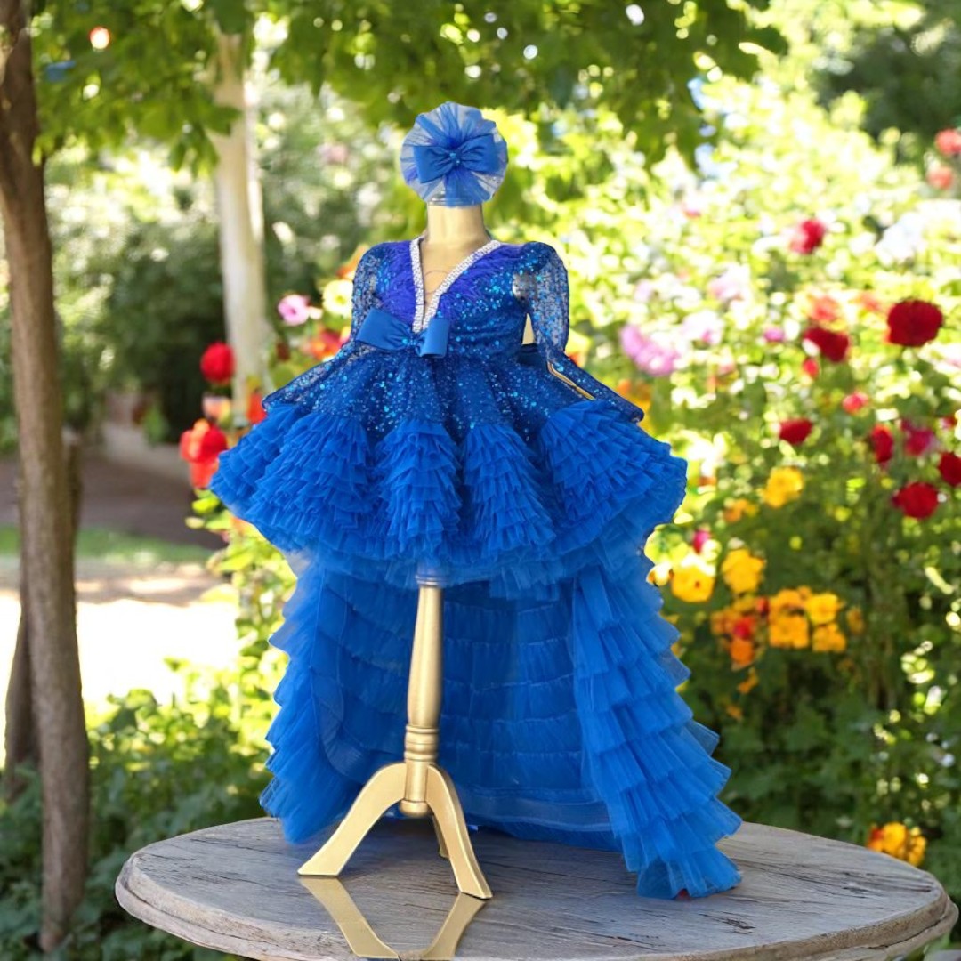 Cleopatra Saxe Blue Dress - Special Design Girl's Evening Dress – photo 7