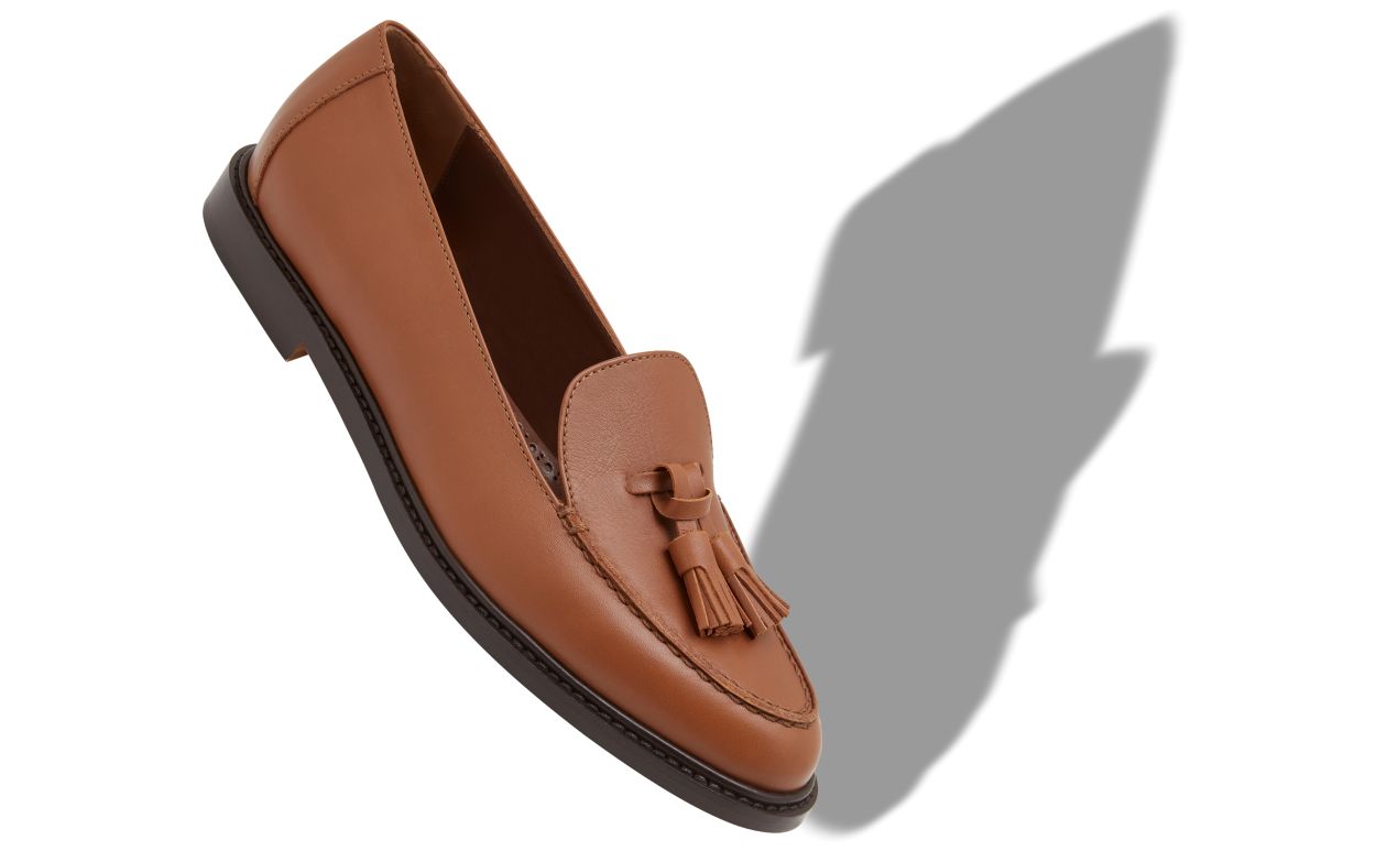 Valentina Muse Brown Signature Loafers – front three-quarter view showing brown refined detailing, SimmiUnique