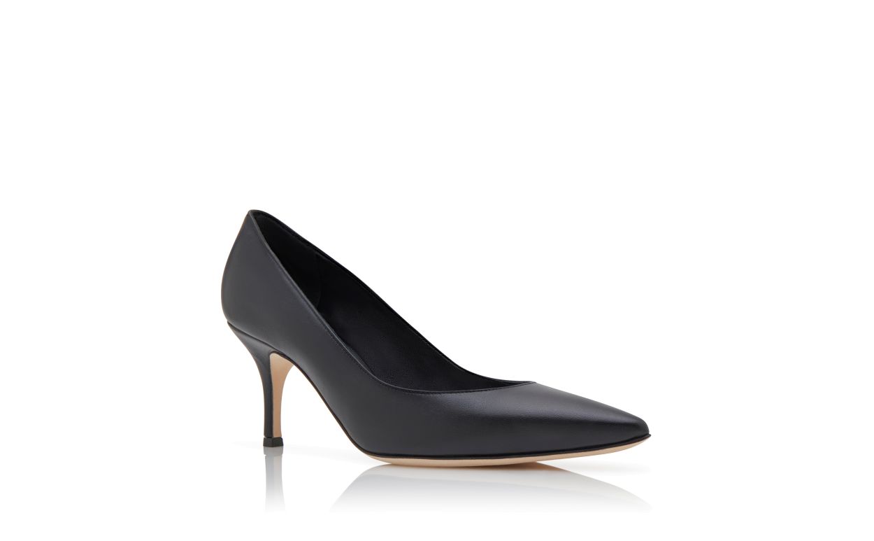Ophelia Grace Black Pointed Toe Pumps – top view showing black pointed toe, nappa leather, SimmiUnique