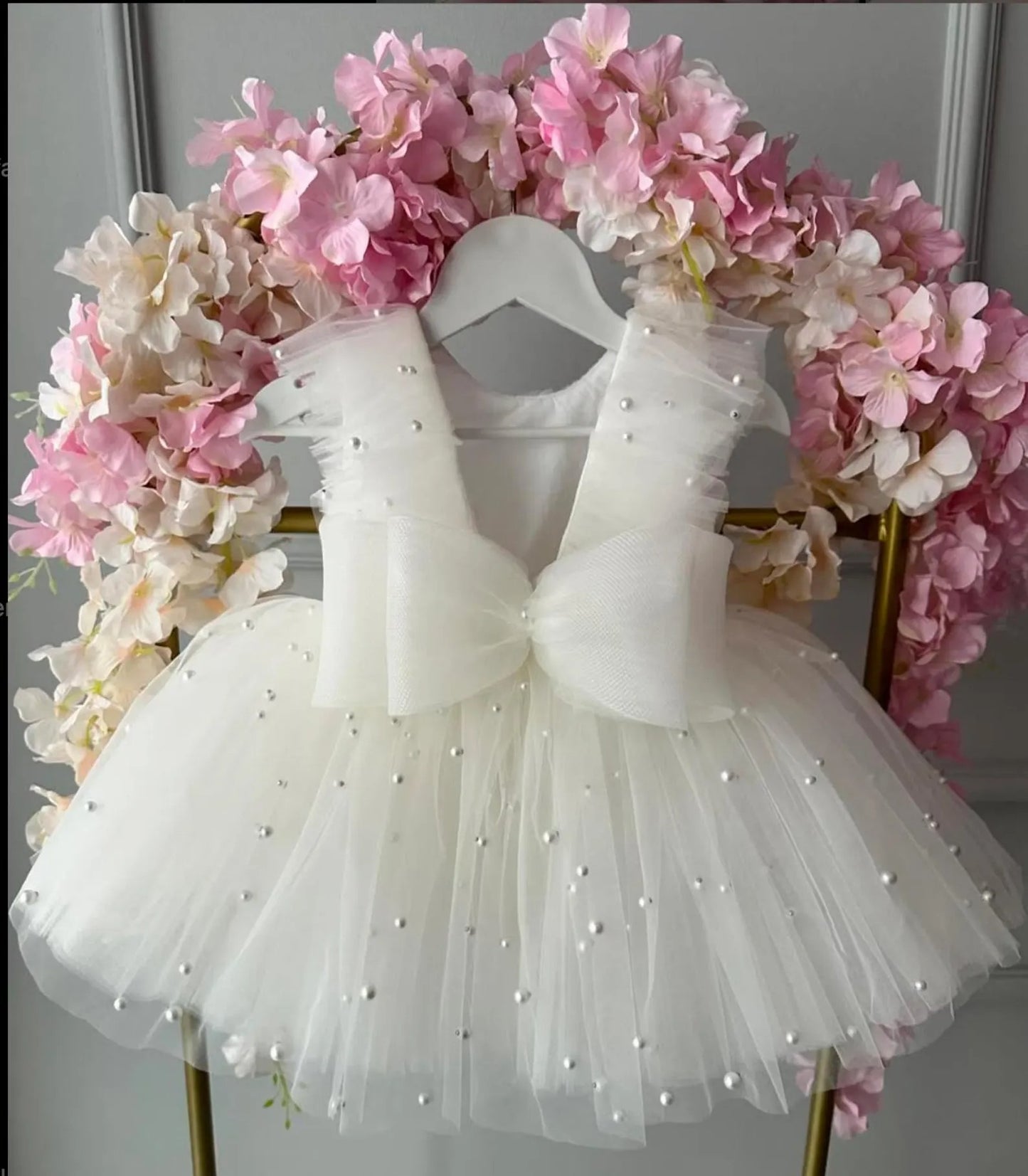 White Birthday Tutu Dress, 1st Birthday Dress