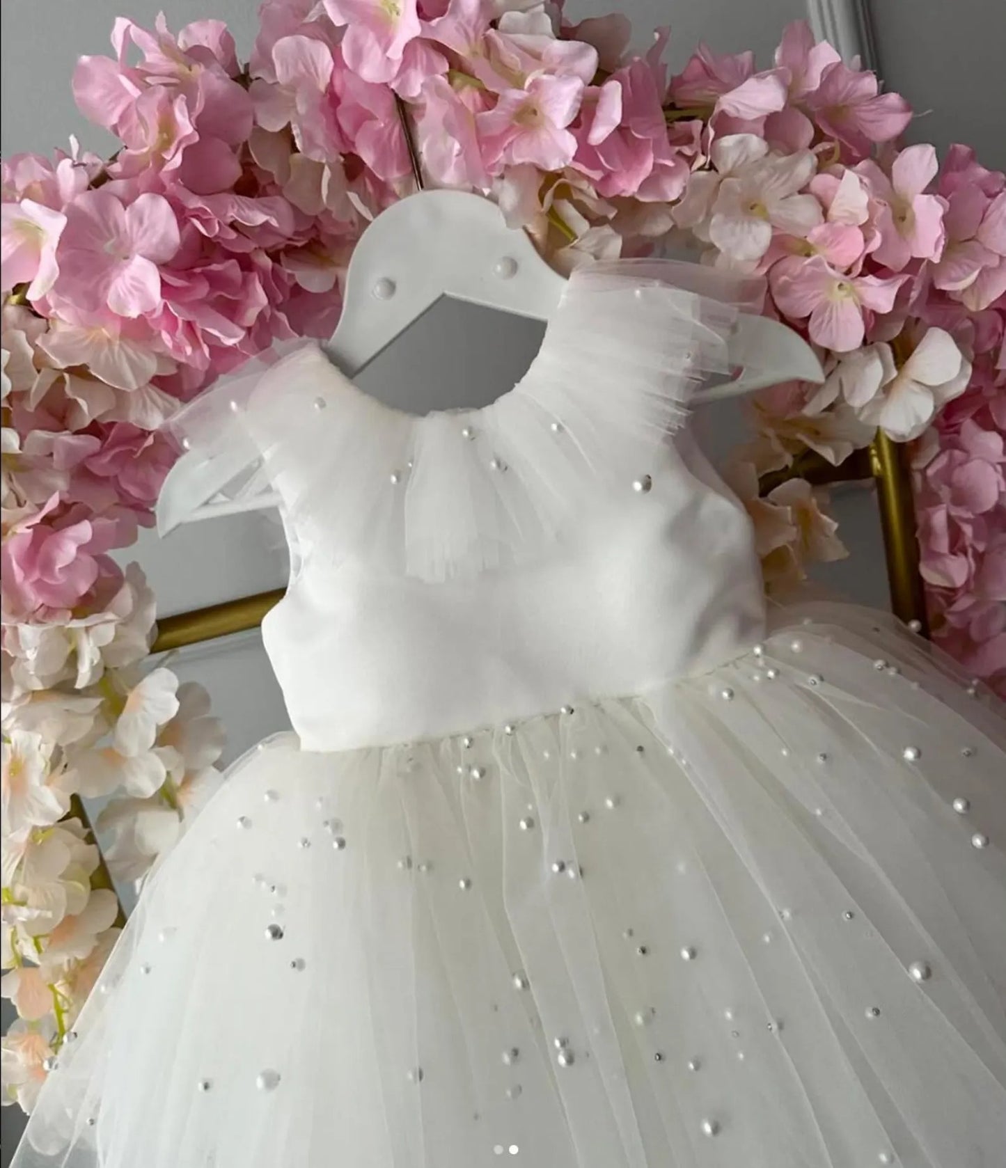 White Birthday Tutu Dress, 1st Birthday Dress