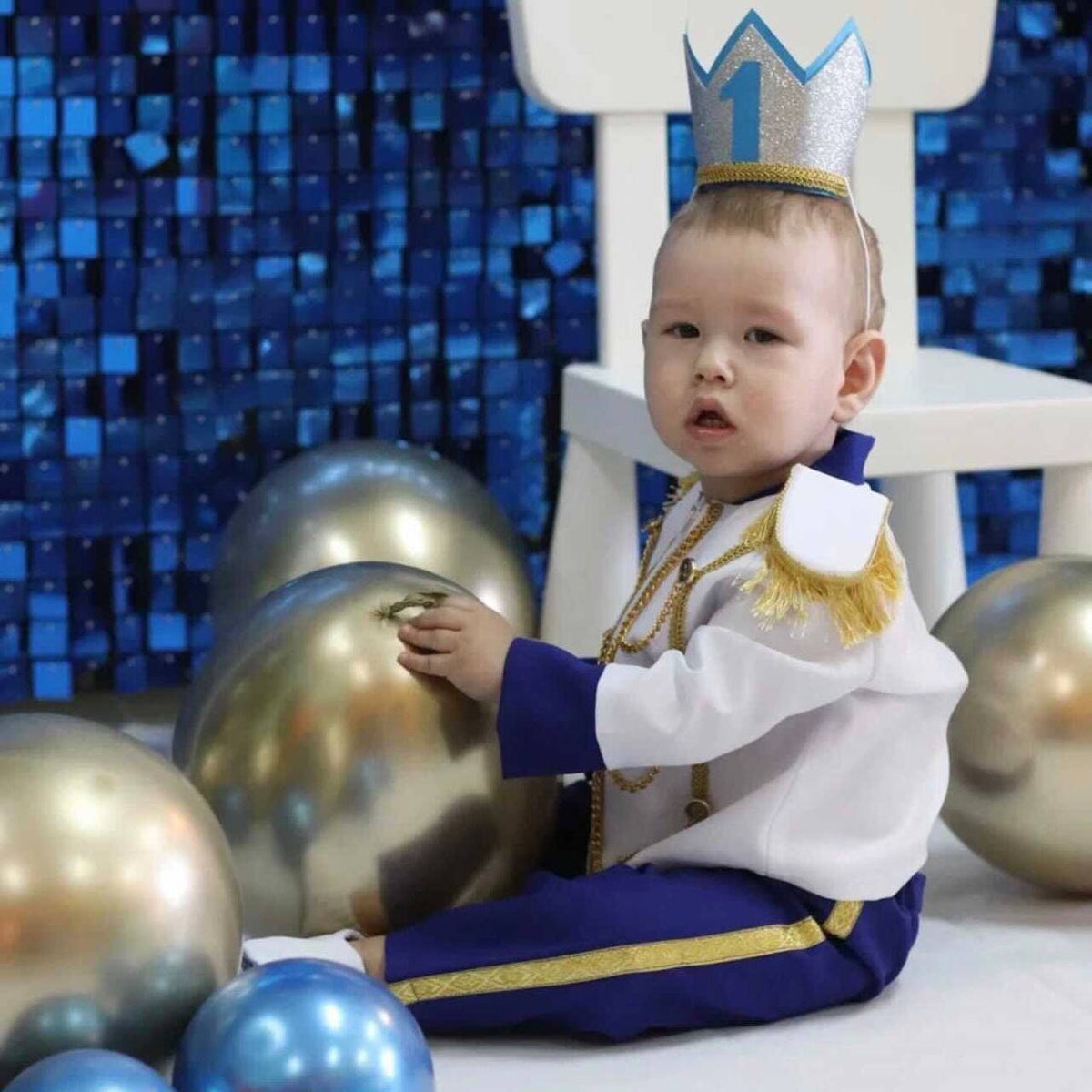 Prince Charming Costume: Baby Toddler King Suit, Special Day Outfit – detail shot
