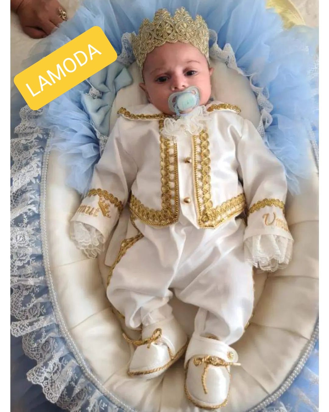 Elegant baby boy prince first birthday outfit by SimmiUnique