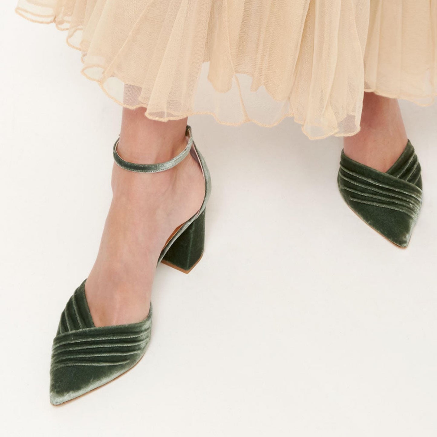 Green Velvet Heels, Green Velvet Bridal Heels