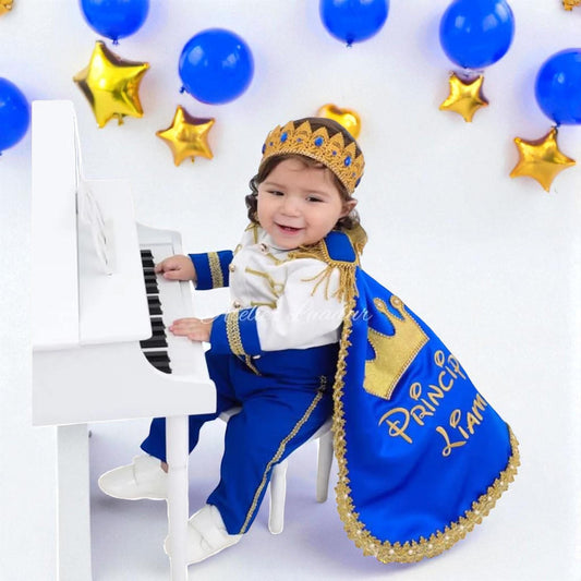 Prince Charming Birthday Costume, Baby Boy Royal Blue Outfit, Toddler Boy Suit, First Birthday Clothes, Party Outfit Gift