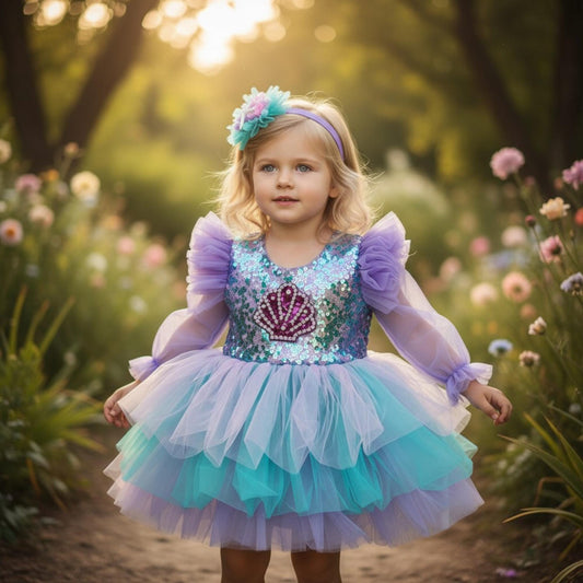 Christmas Toddler Dress: Green & Red Tulle Ruffle Party Dress