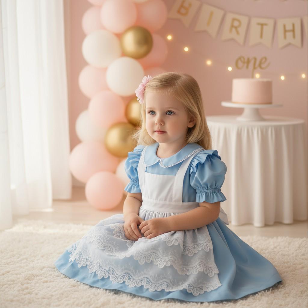 Dorothy Inspired Blue Dress | Baby Girl Party Outfit | Classic Wizard Costume | Handmade Gingham Dress