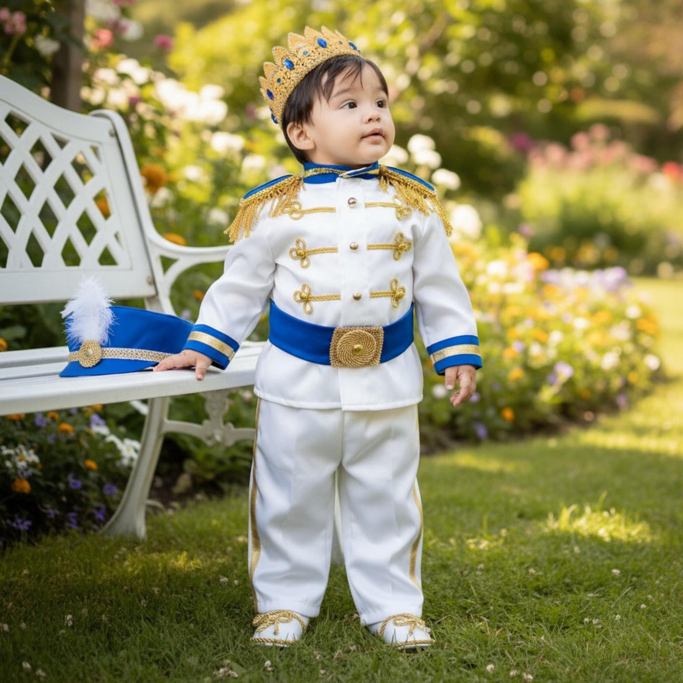 Blue Gold Prince Costume for birthdays
