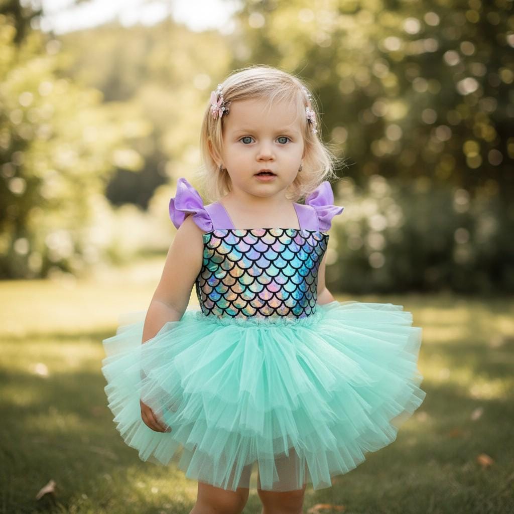 Handmade Mermaid Tulle Dress – close-up