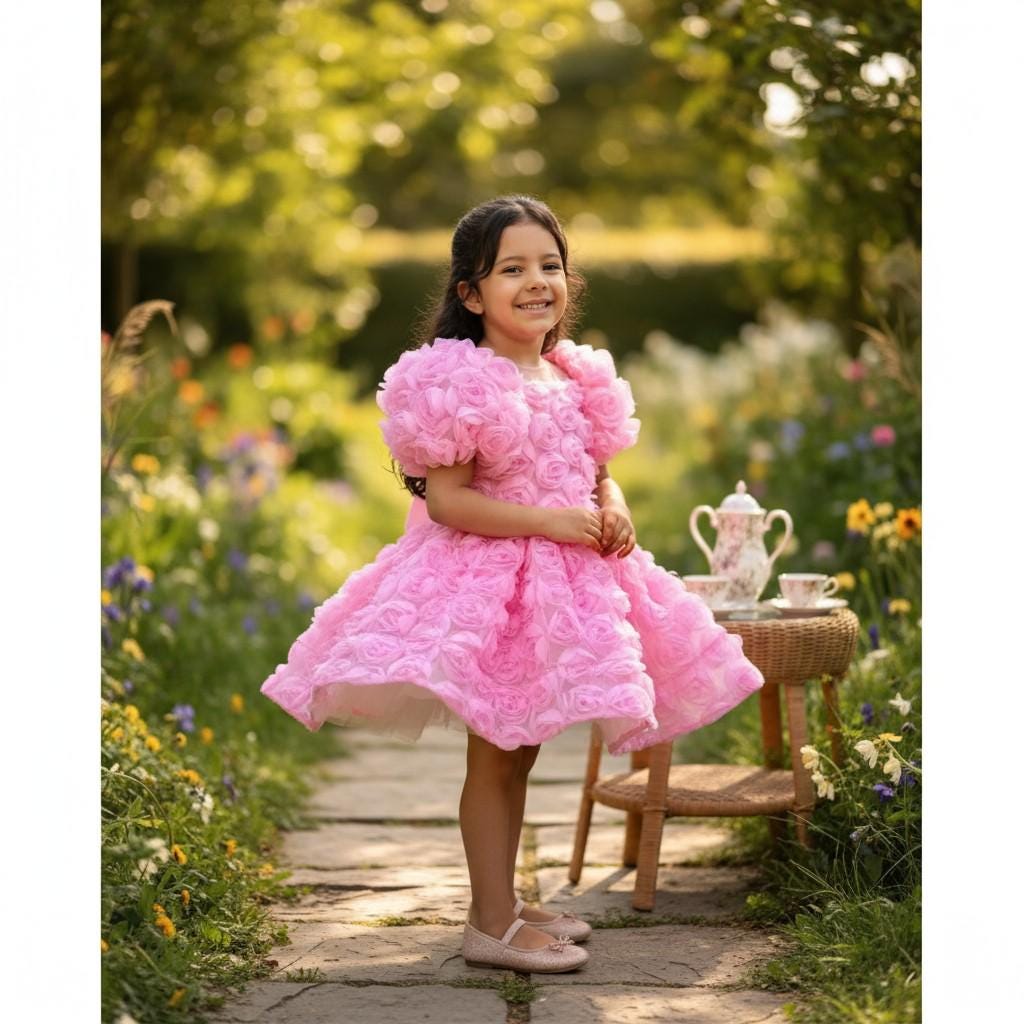 Christmas Ballerina Dress | Pink Blue Toddler Tutu | Sparkly Holiday Photo Outfit for Girls – close-up