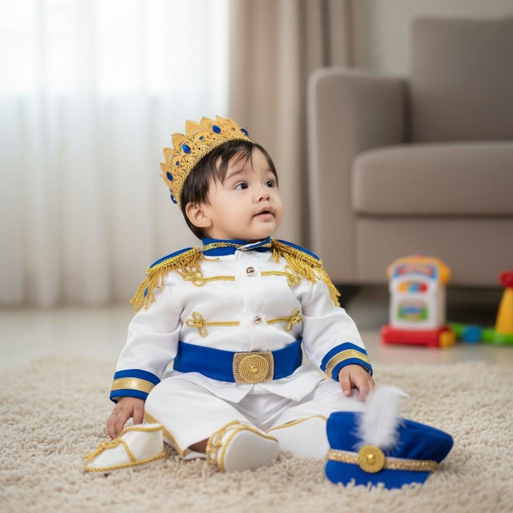 Blue Gold Prince Costume – styled look