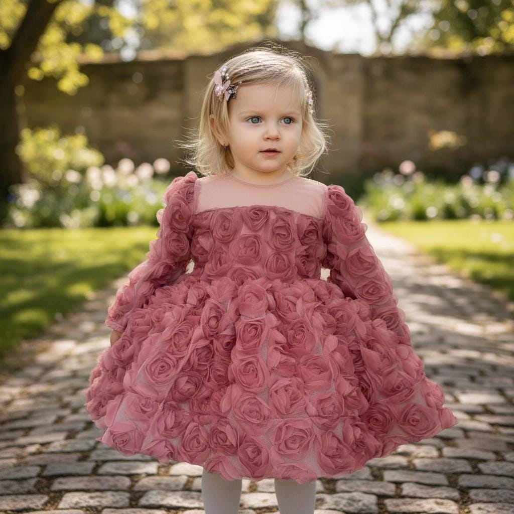 Handmade Pink Princess Tulle Dress (Handmade) – side view