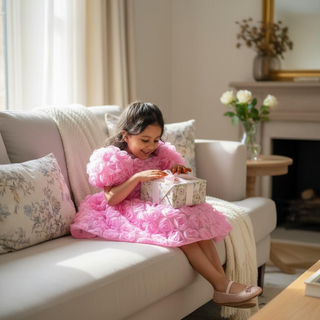 Christmas Ballerina Dress | Pink Blue Toddler Tutu | Sparkly Holiday Photo Outfit for Girls