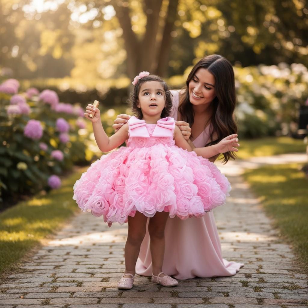Magical Christmas Tutu Dress | Pink or Blue Sparkle Dress for Little Girls | Perfect Holiday Gift – detail shot
