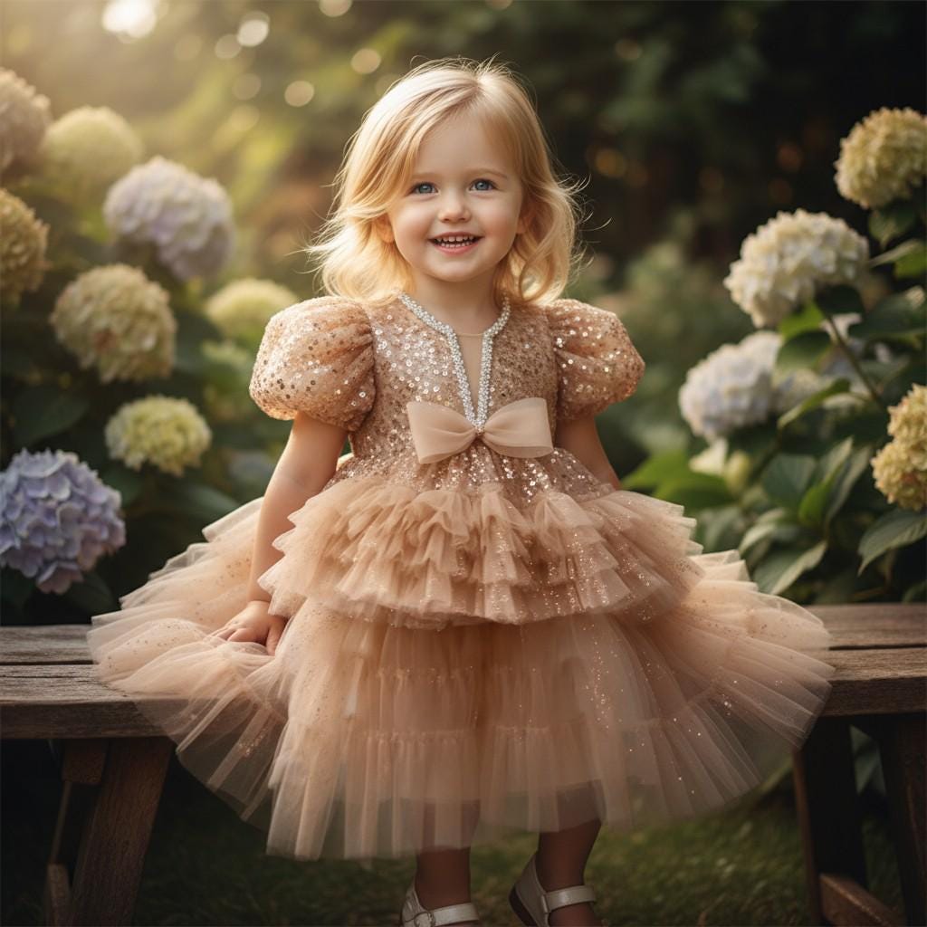 Christmas Toddler Dress: Red & Green Tulle Ruffle Holiday Dress – side view