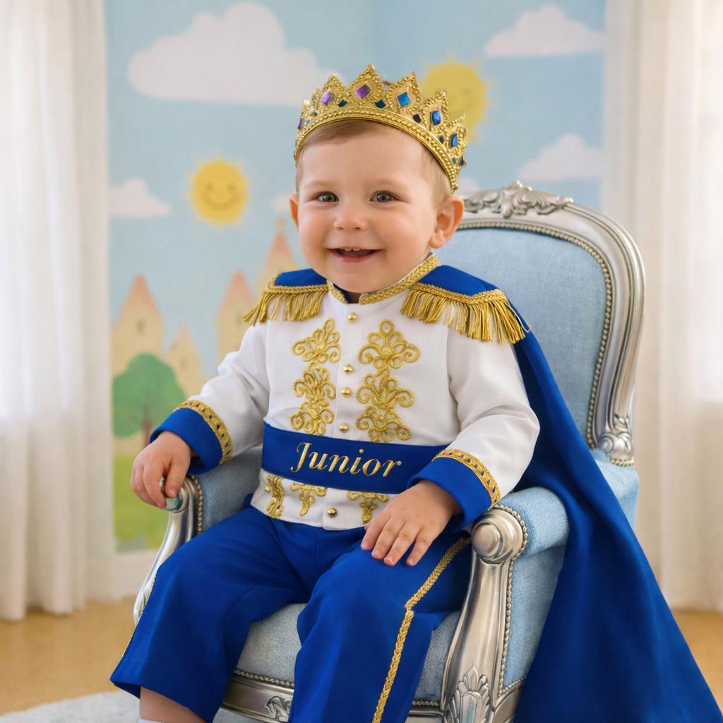 Baby boy prince first birthday costume in royal style by SimmiUnique