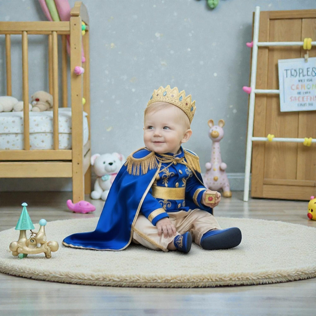 Personalized Baby Boy Outfit Custom Prince Birthday Suit – close-up