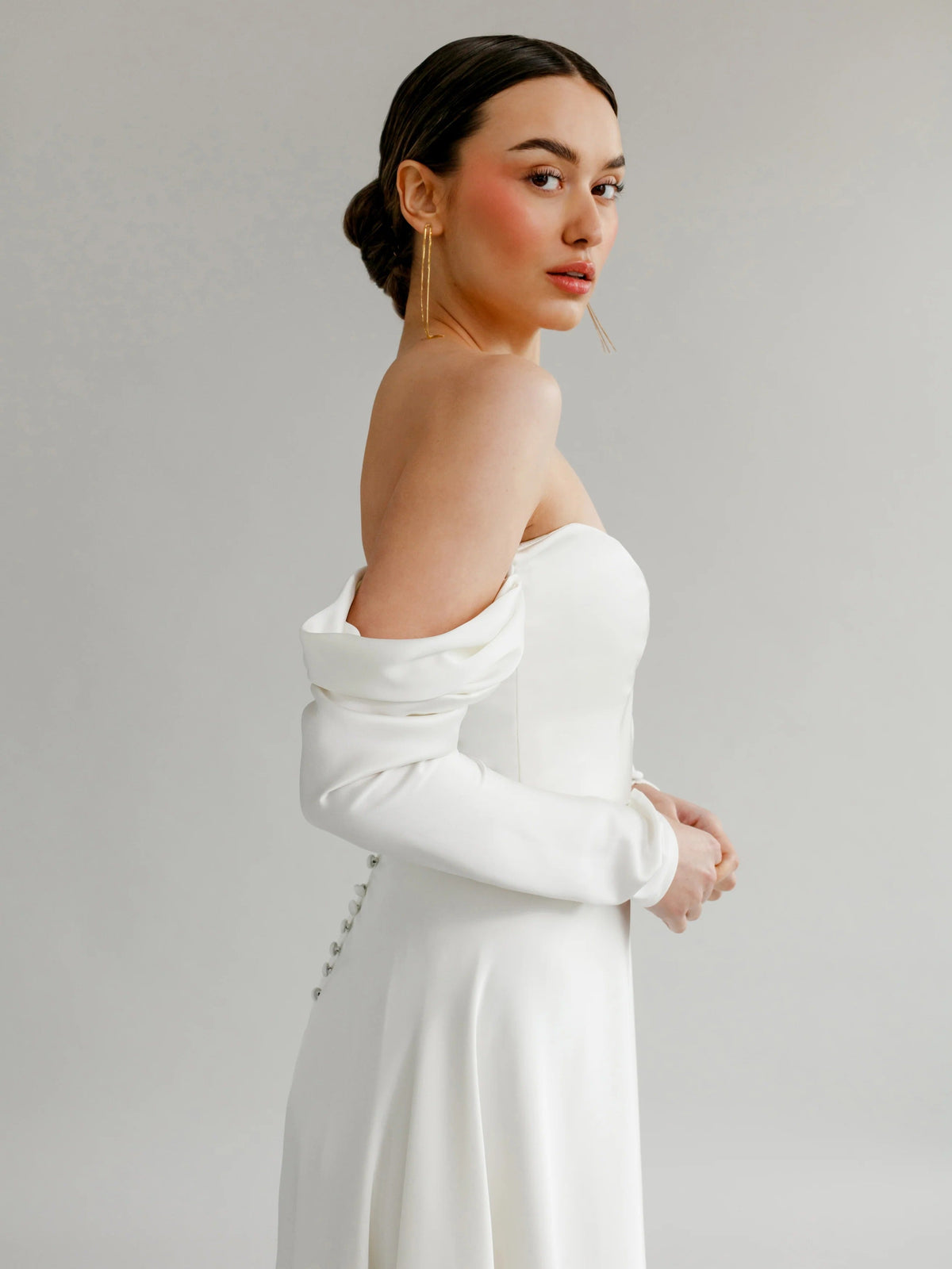 Alexis Satin Strapless Wedding Dress, luxury bridal gown, additional product image 3 by SimmiUnique