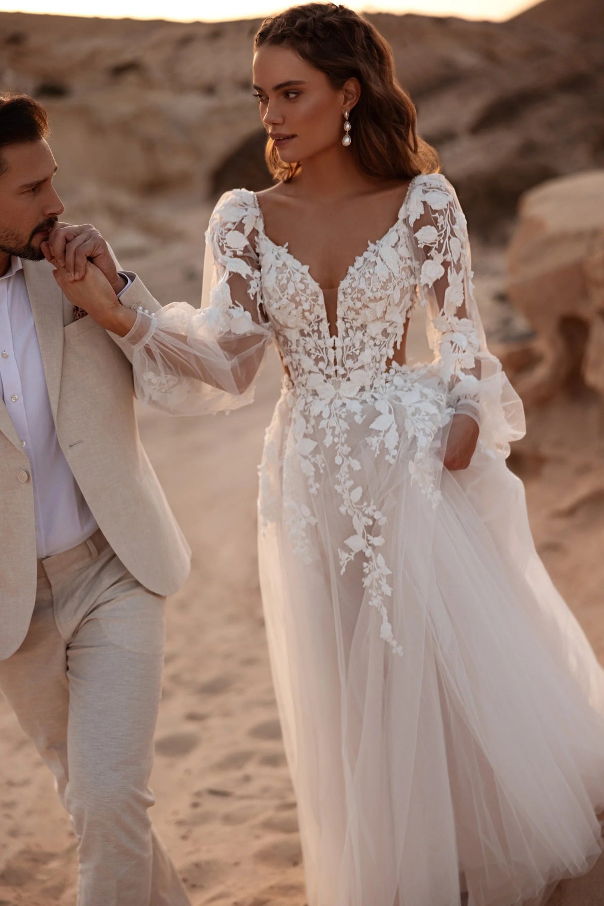 Alia Lace Floral Wedding Dress, luxury bridal gown, additional product image 2 by SimmiUnique