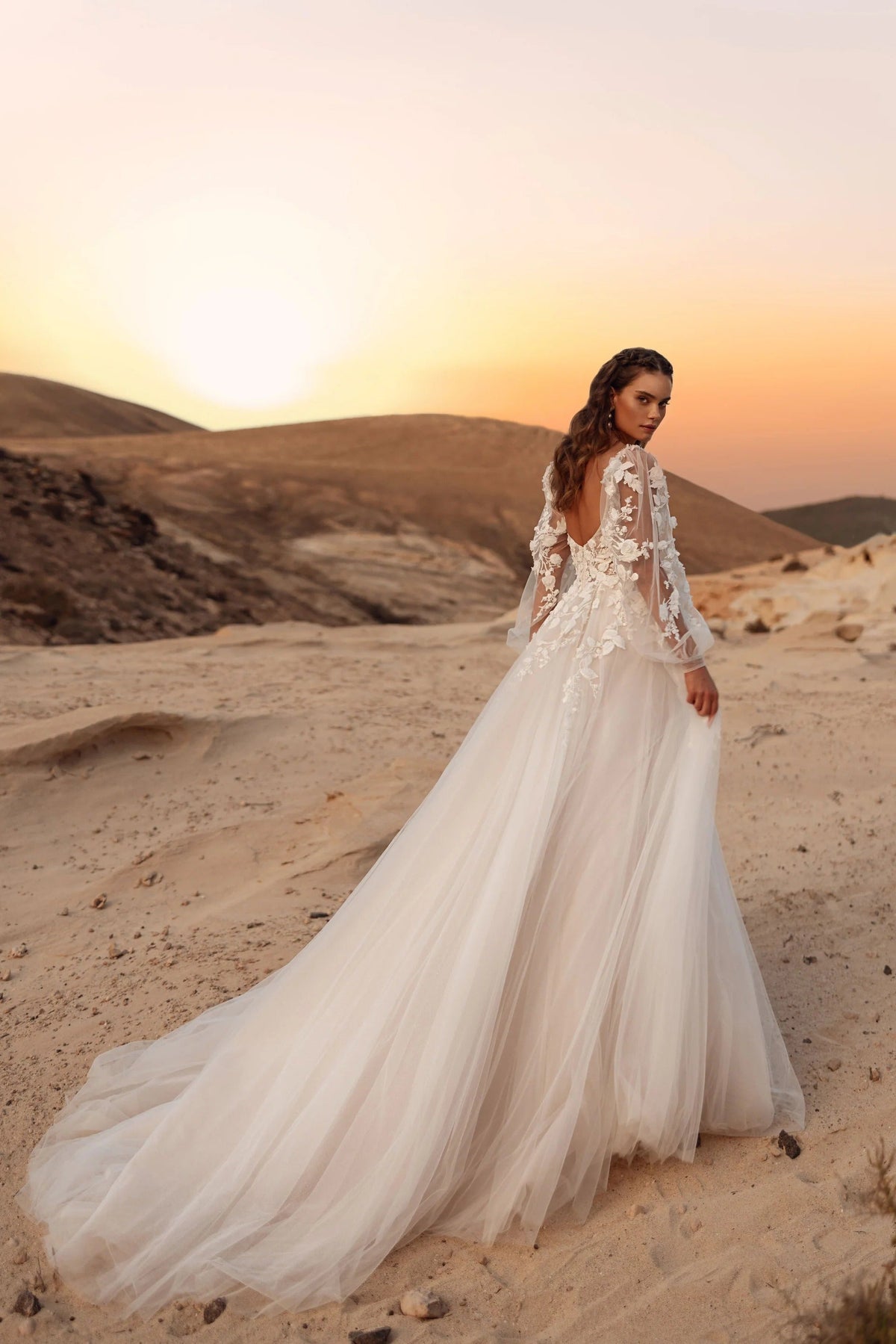 Alia Lace Floral Wedding Dress, luxury bridal gown, additional product image 4 by SimmiUnique