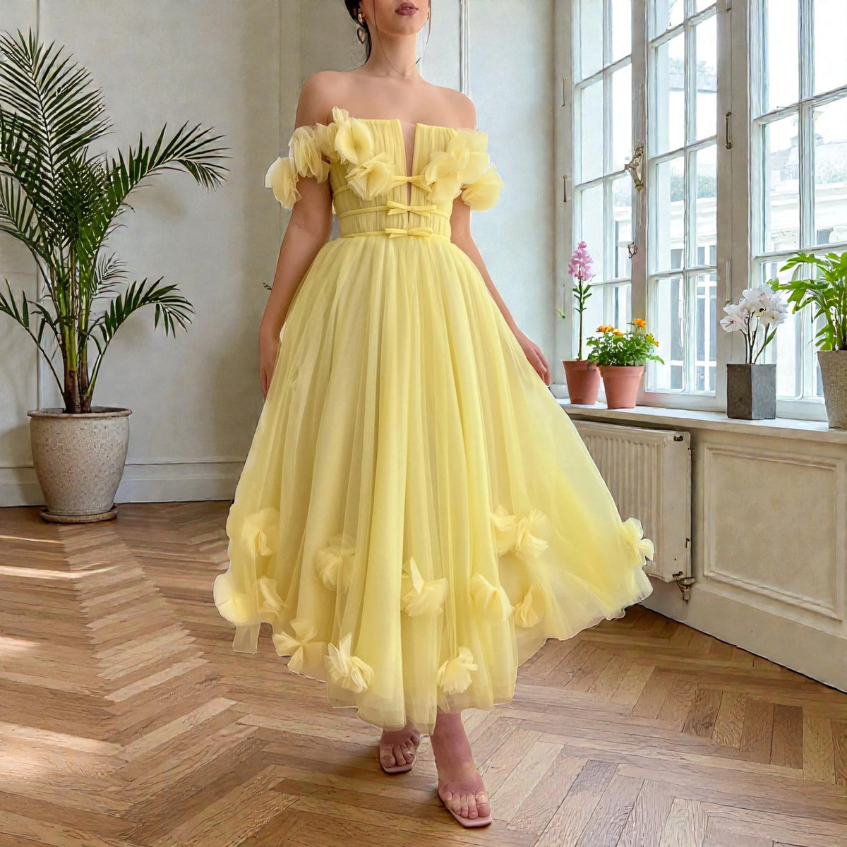 Yellow Magnolia Midi Dress – styled look
