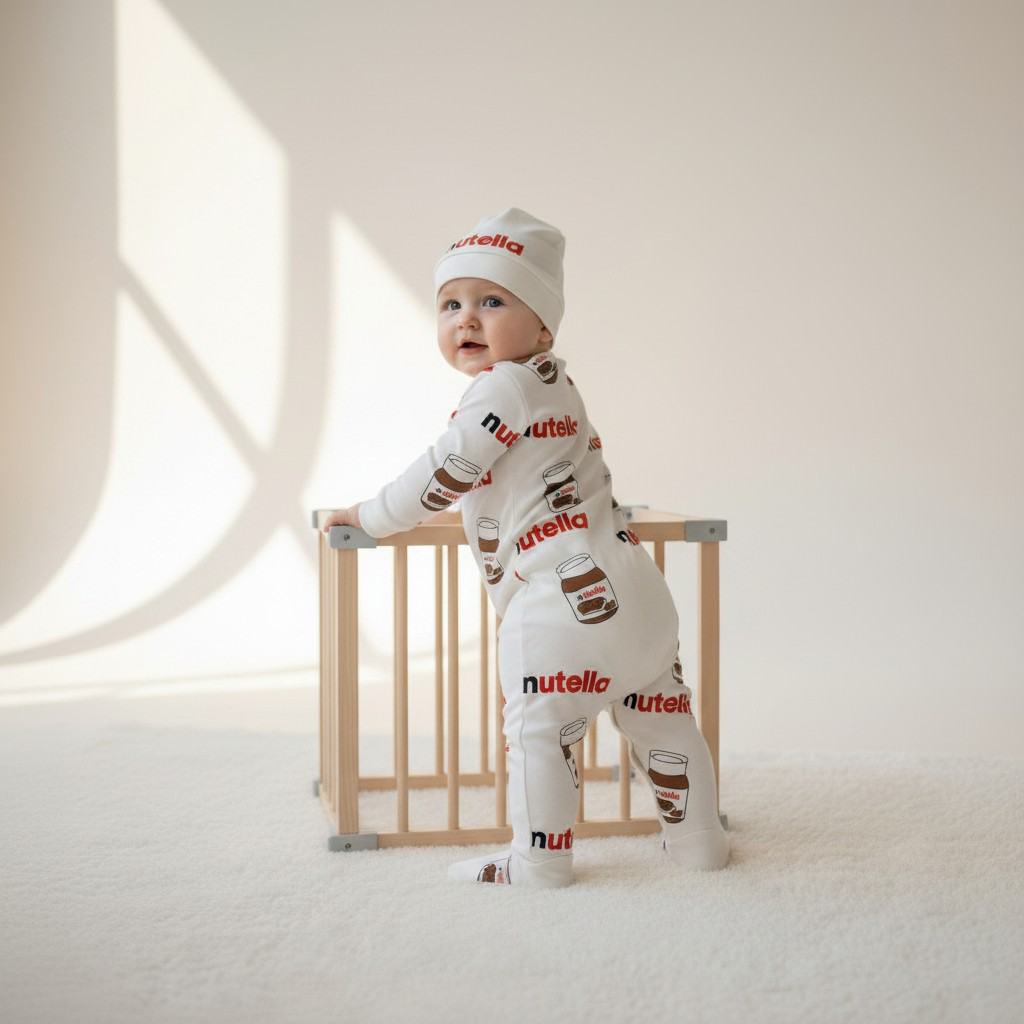 Baby Nutella Romper Set Soft – side view