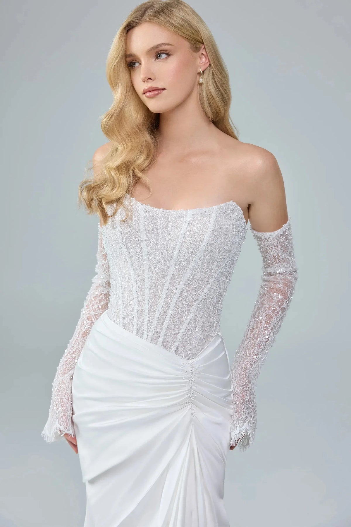Anya Satin Fit & Flare Wedding Dress, luxury bridal gown, additional product image 2 by SimmiUnique