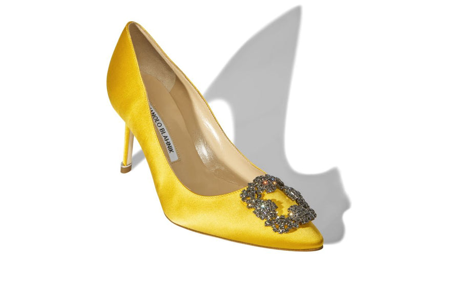 Adriana Bloom Yellow Jewel Buckle Pumps