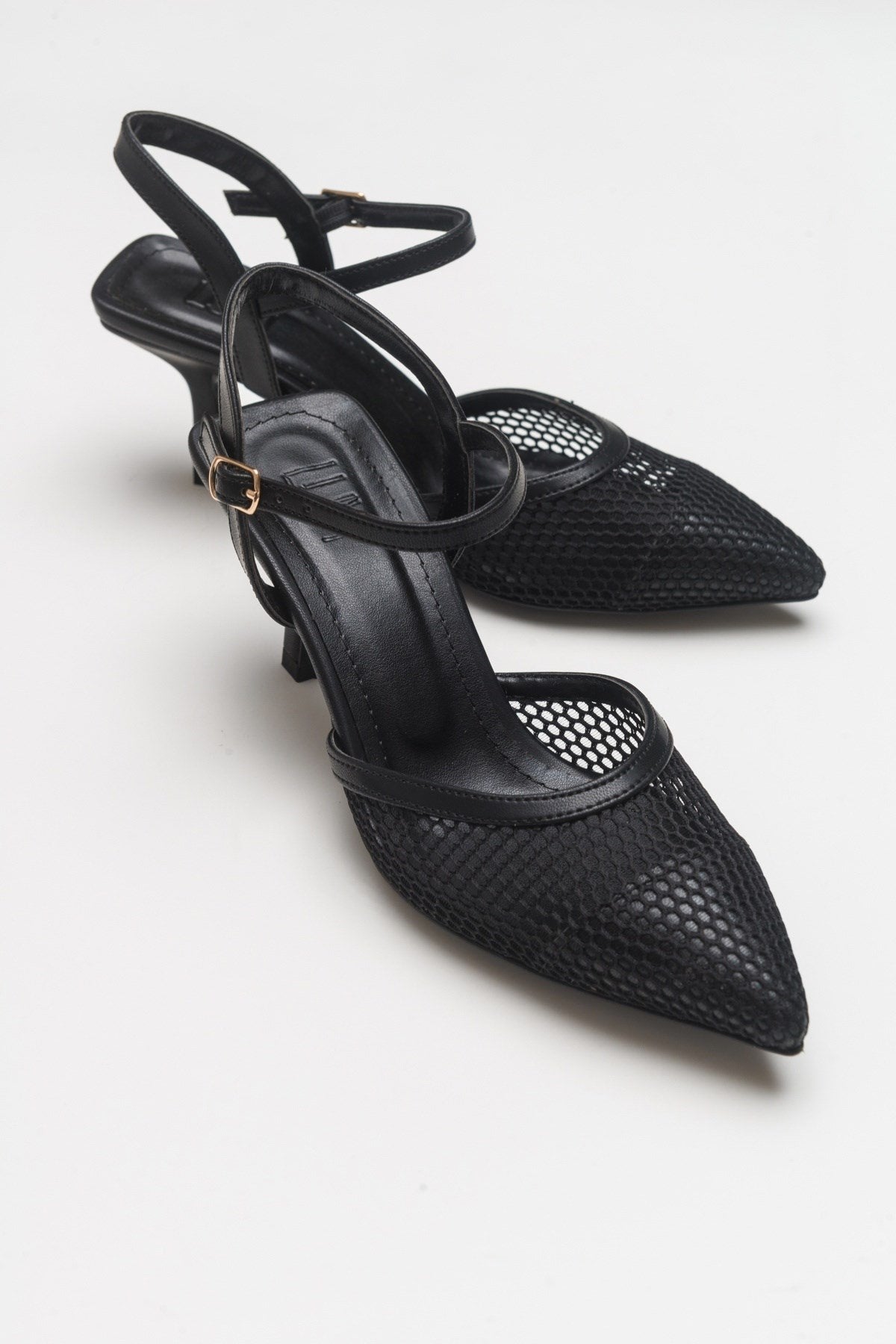 Chic - Black Heeled Shoe – side view showing leather, black, SimmiUnique