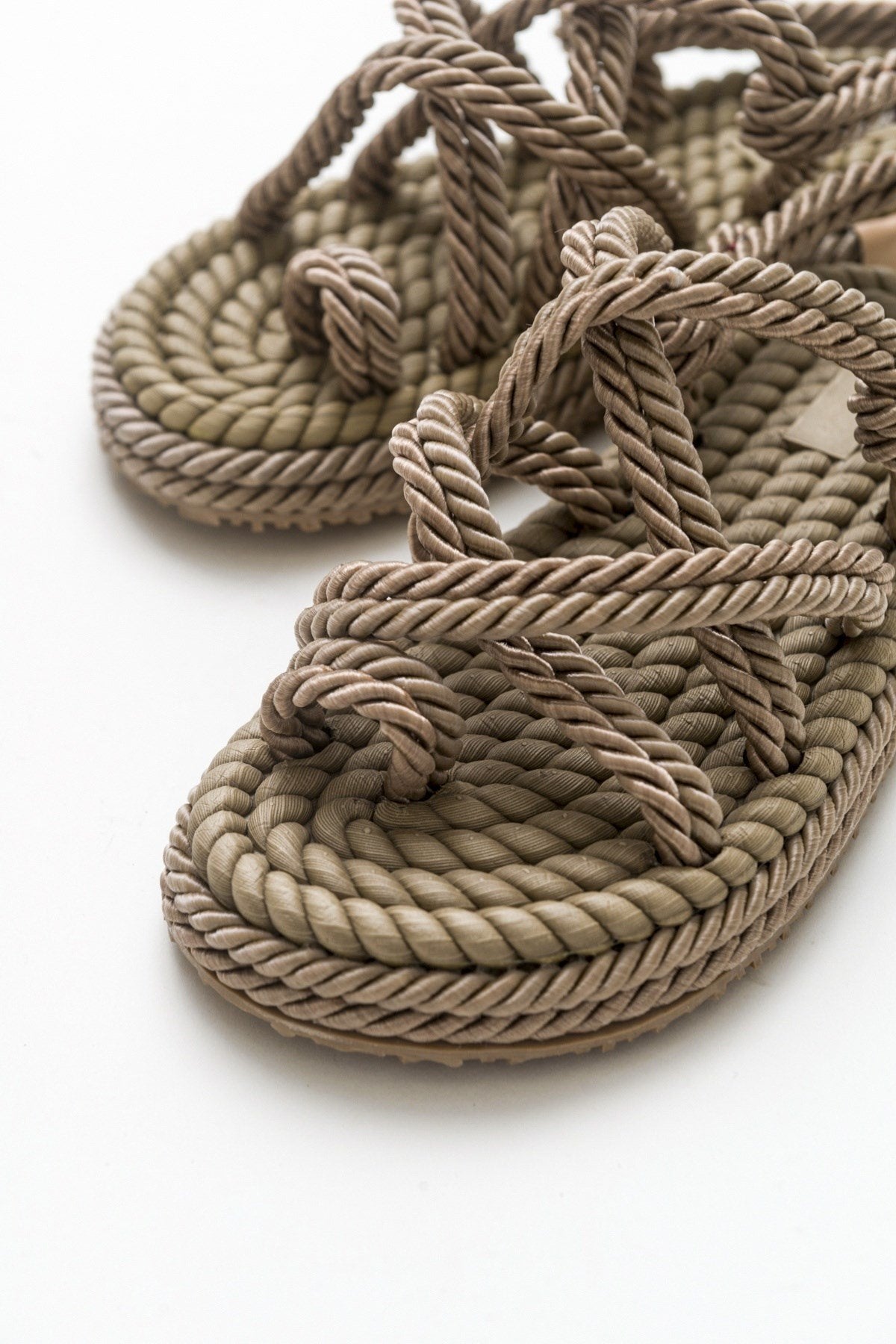 POMA Dark Beige Sandal – heel view showing leather, SimmiUnique