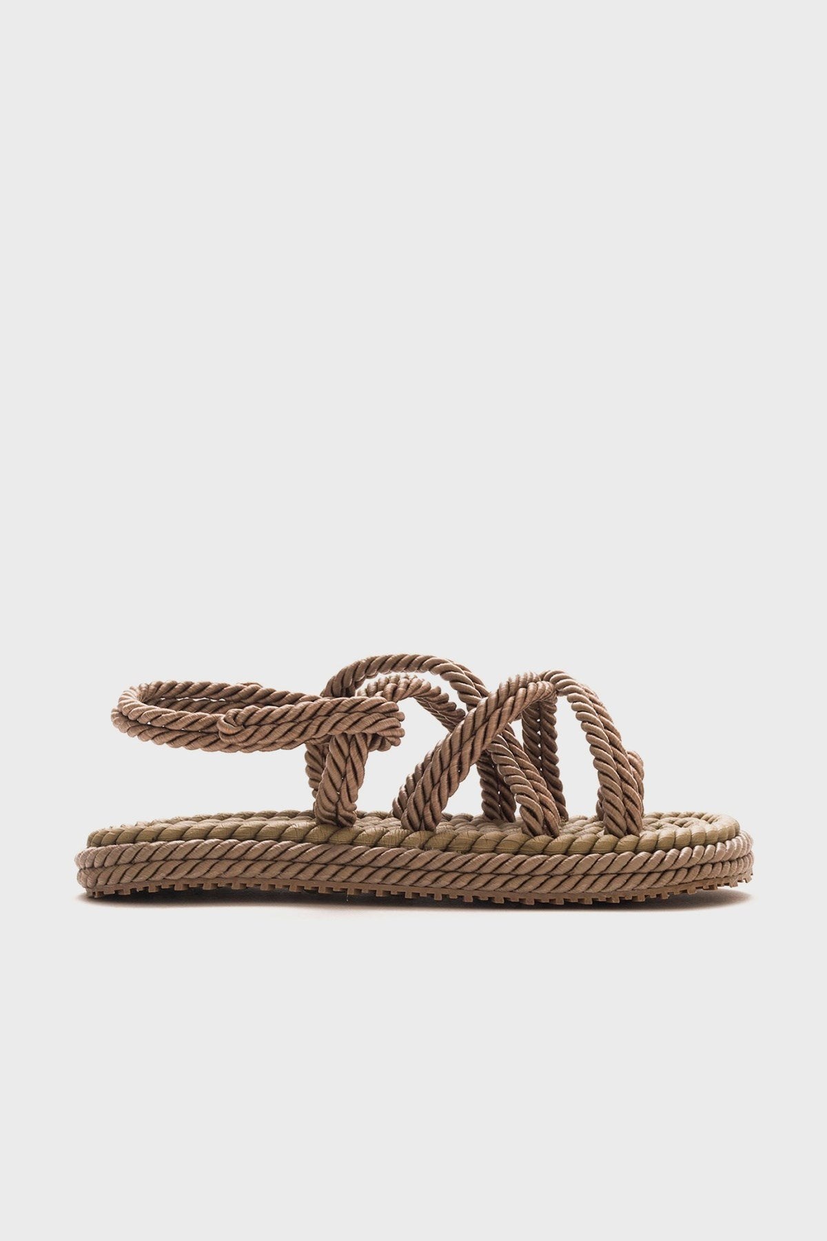 POMA Dark Beige Sandal – top view showing leather, SimmiUnique