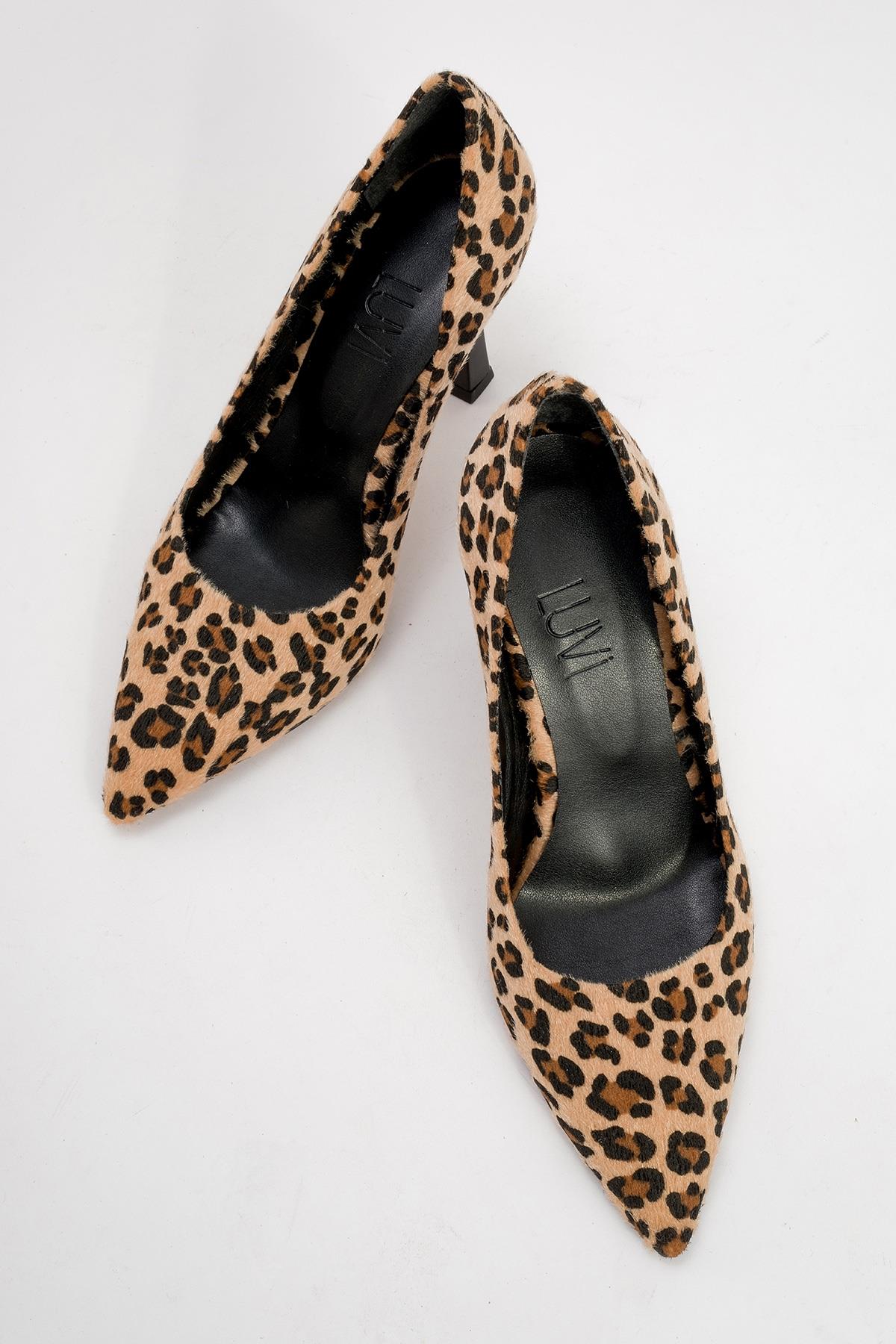 Forest Leopard Pointed Toe Pump – side view showing leather, SimmiUnique