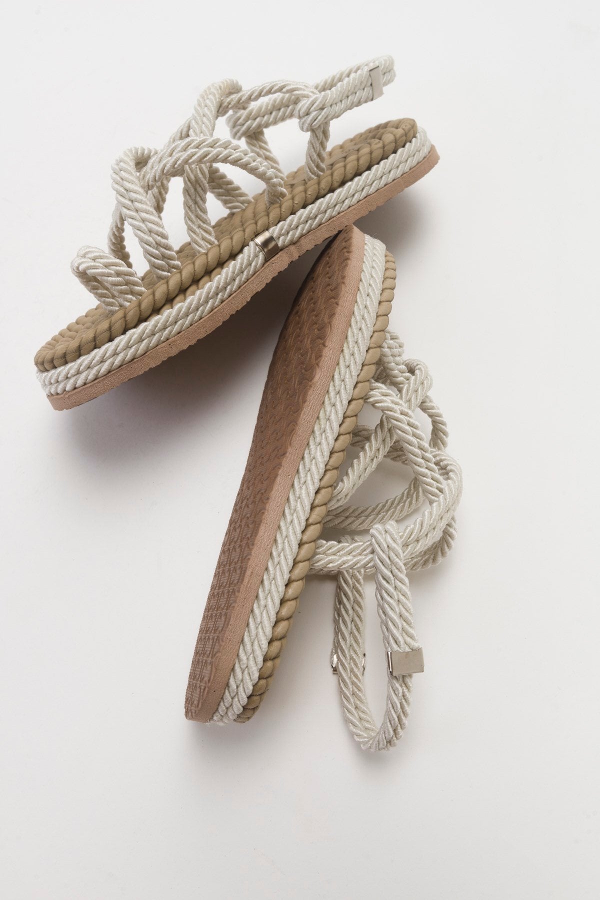 POMA Beige Sandal – side view showing leather, SimmiUnique