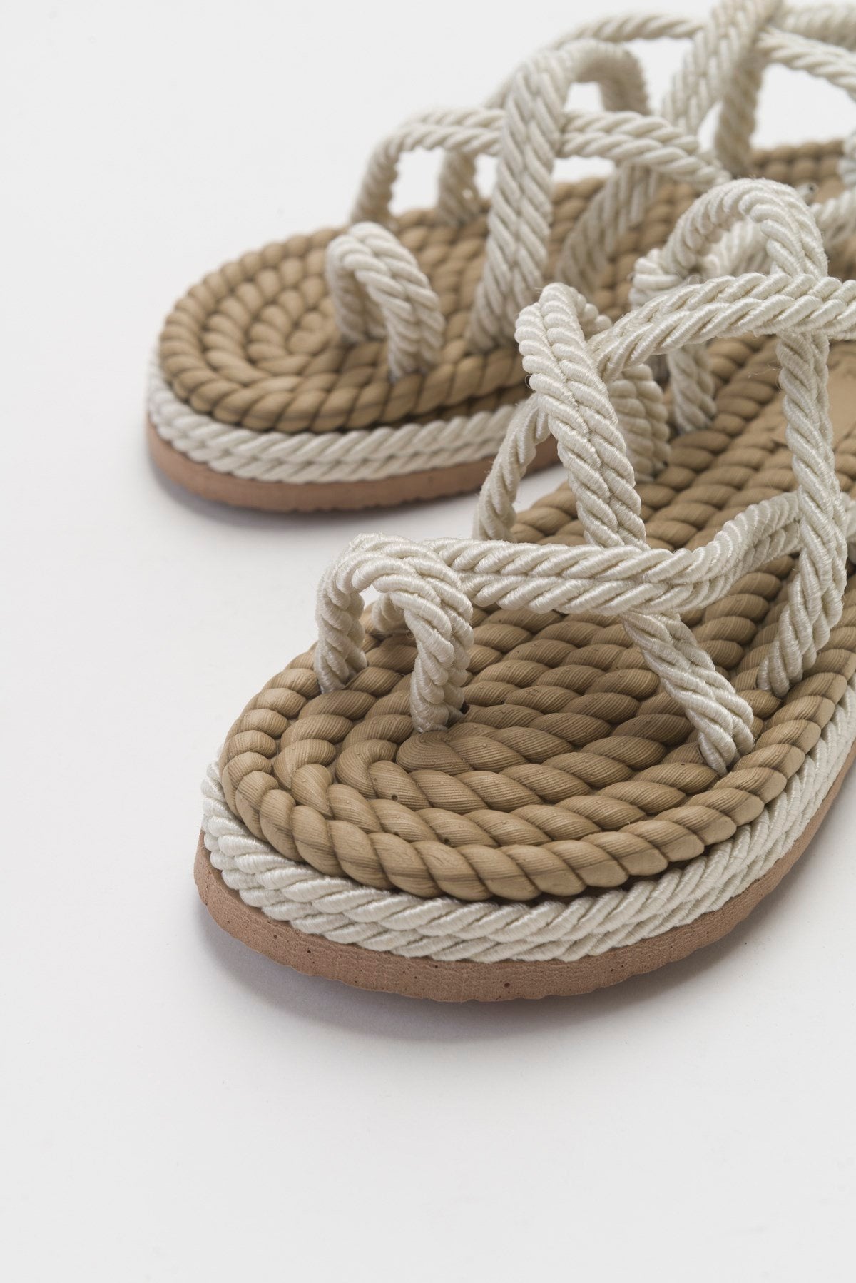 POMA Beige Sandal – heel view showing leather, SimmiUnique