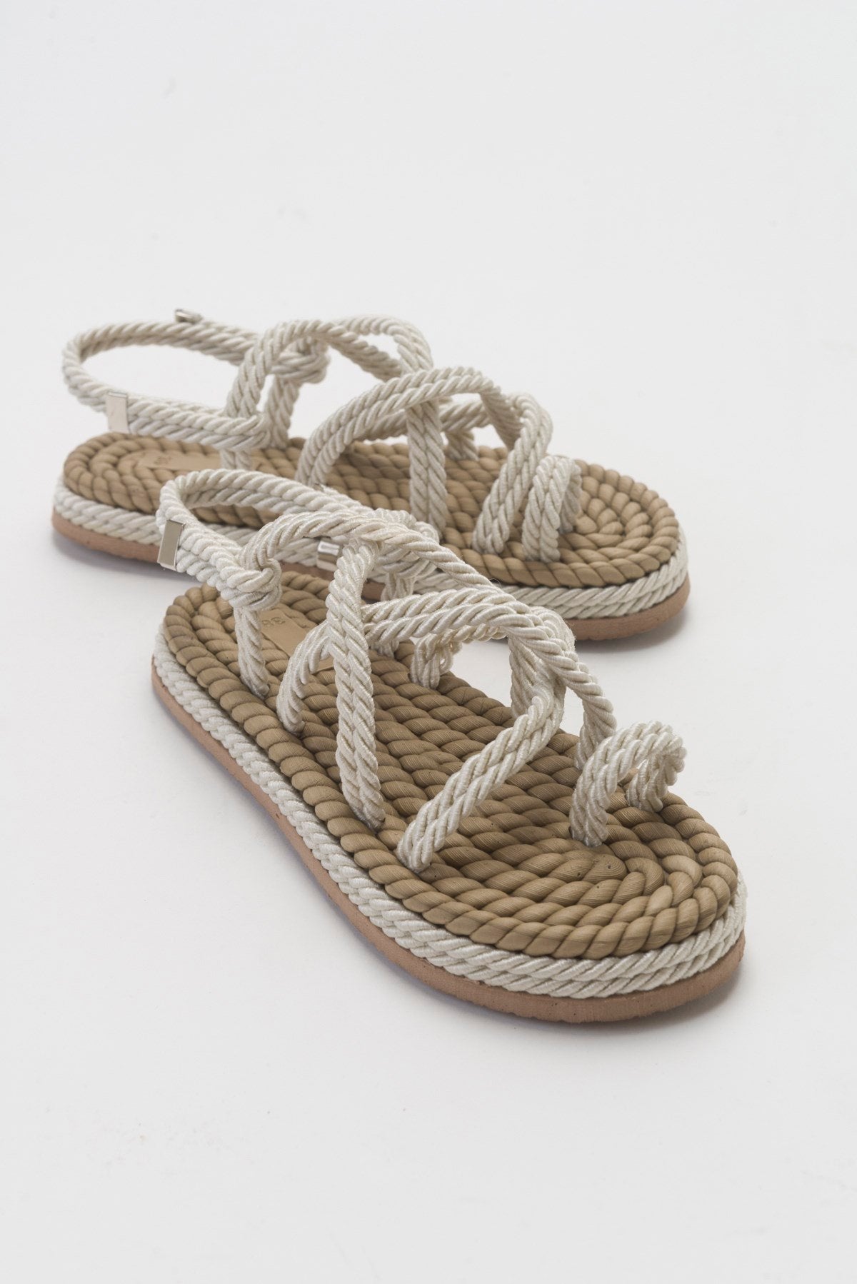 POMA Beige Sandal – back view showing leather, SimmiUnique