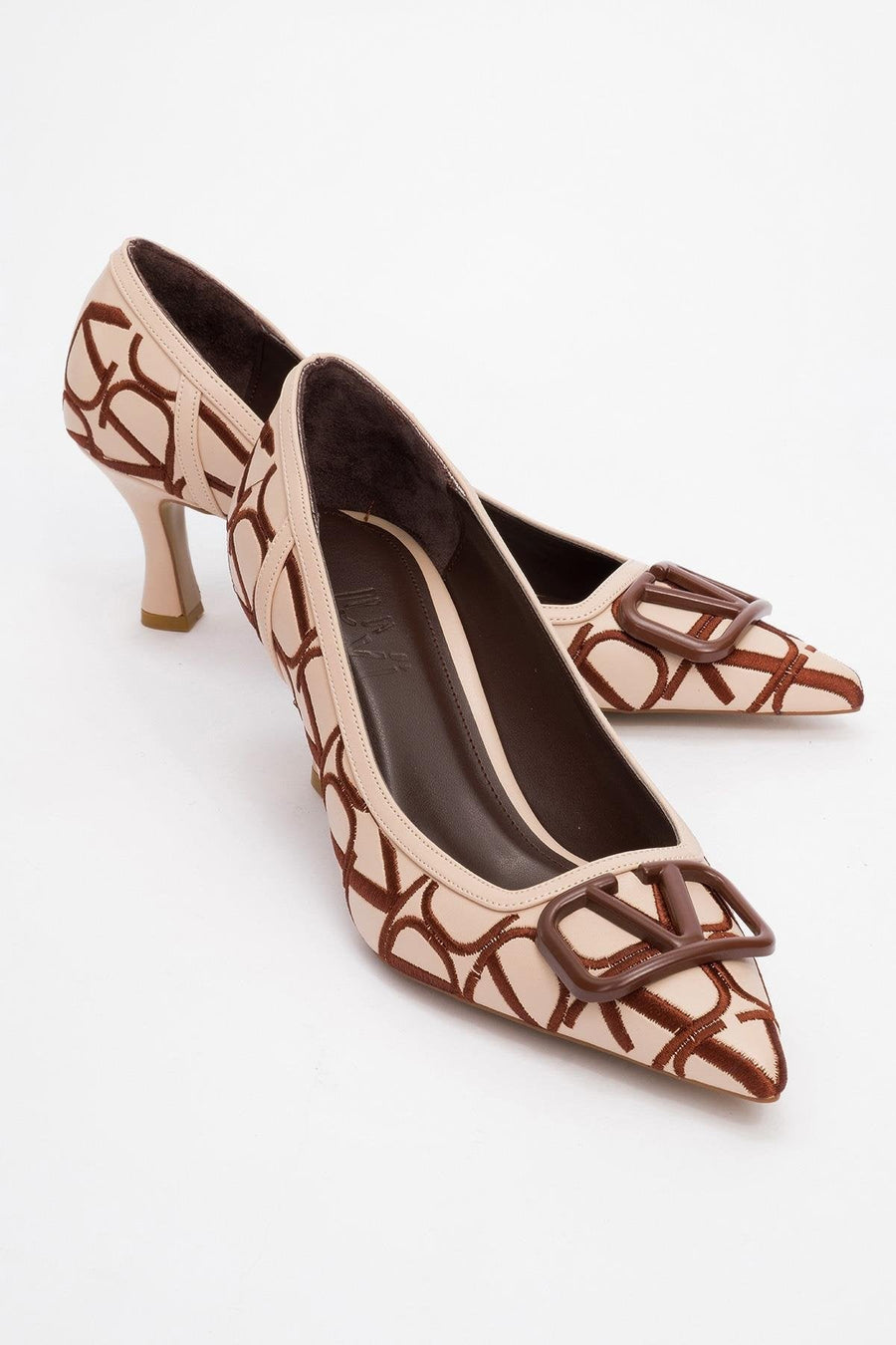 Togo - Beige-Cognac Heeled Shoe